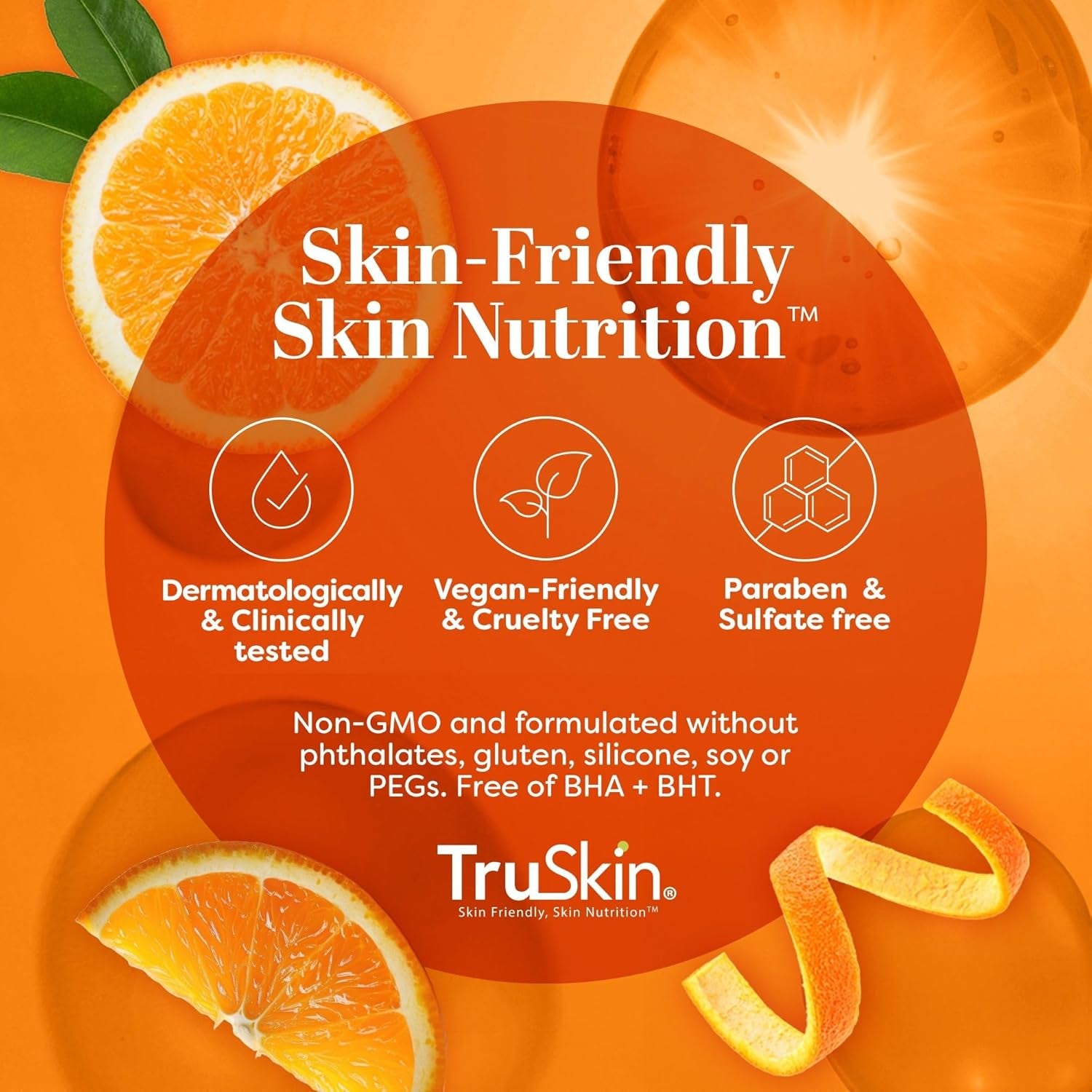 Truskin Vitamin C Serum for Face – anti Aging Formula with Vitamin C, Hyaluronic Acid, Vitamin E – Brightening Serum – Improve Appearance of Dark Spots, Tone, Fine Lines & Wrinkles, 1 Fl Oz
